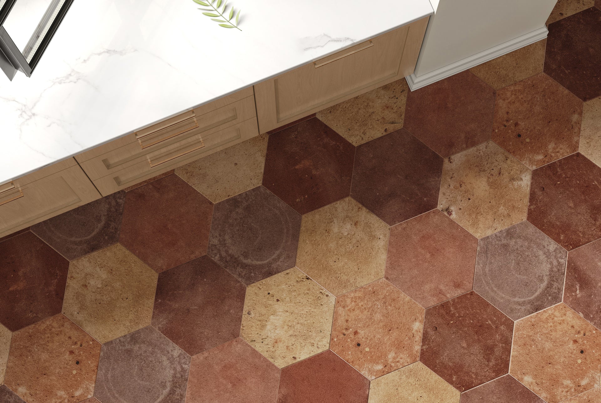 Shown in Varying Sized Hexagons - Desktop View